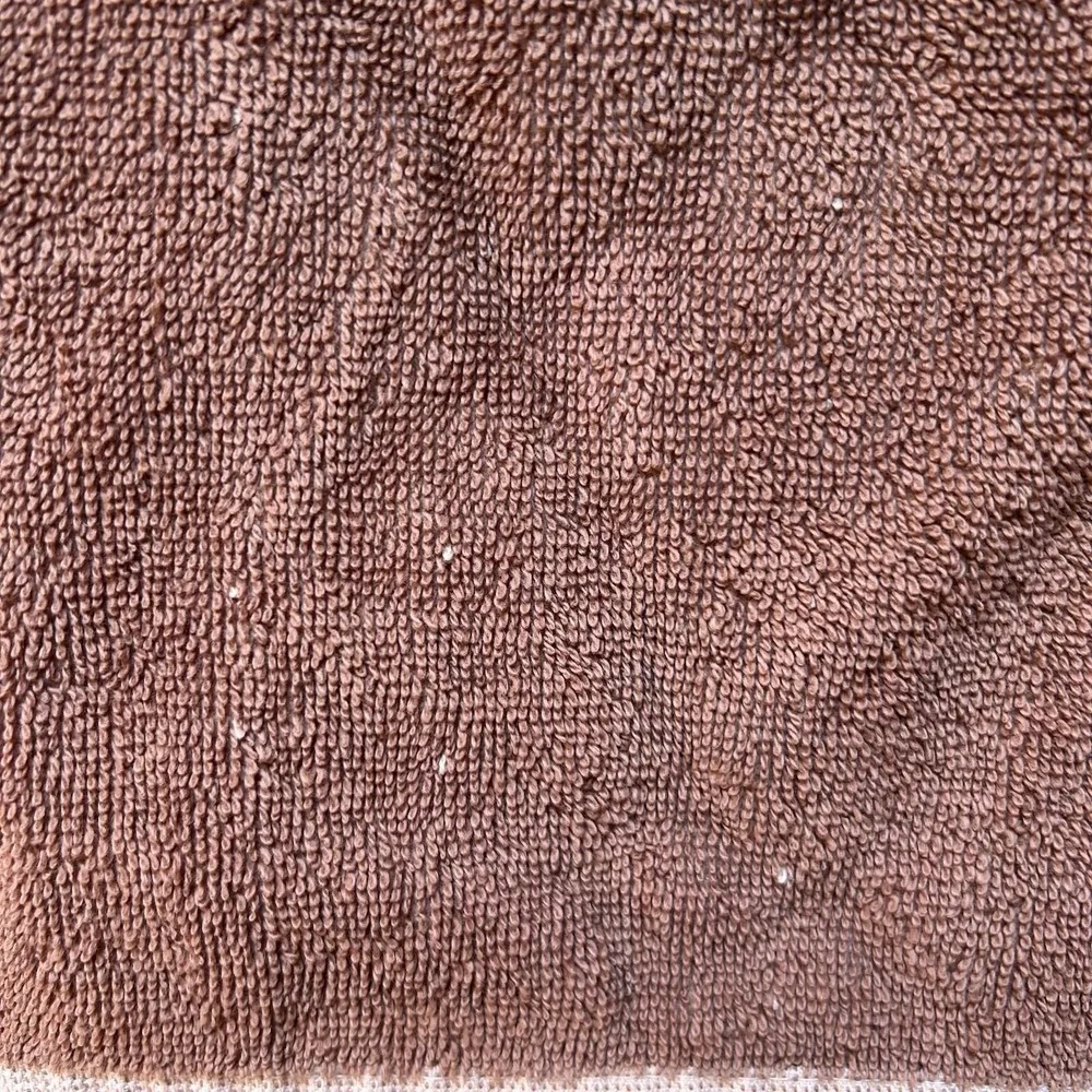 VTG 70s Yves Saint Laurent YSL Luxury Bath Towel Logo Brown/Beige Geometric Mod